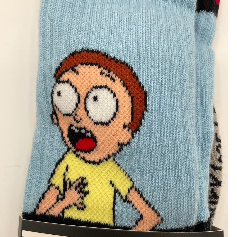 Rick and Morty Swag Socks Mens Crew Socks One Size Blue Grey SPX-WFP-RANDM NEW - Picture 2 of 5